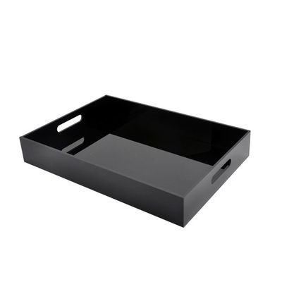 16x12x2inch 5mm PMMA odlewana niestandardowa pleksiglasowa taca z przezroczystego akrylu z uchwytami