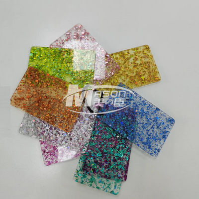 1220x2440x3.0mm Perspex Brokat Akrylowy arkusz z tworzywa sztucznego Sparkle Design Gold