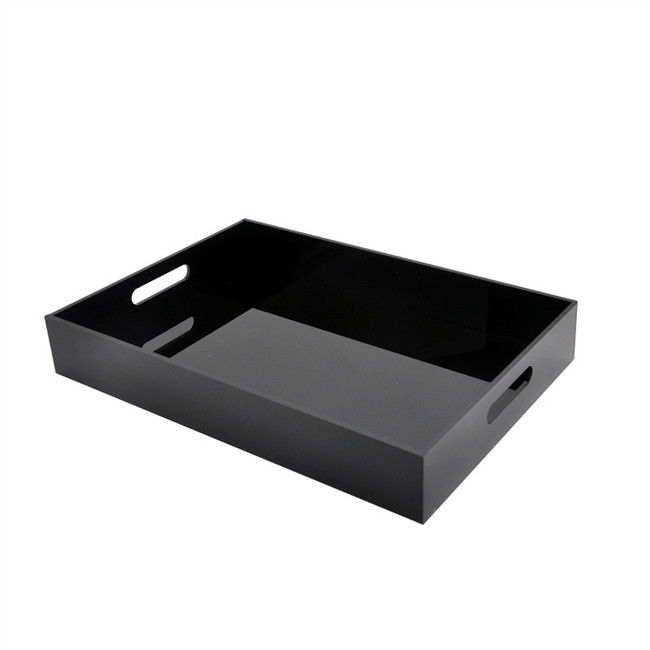 16x12x2inch 5mm PMMA odlewana niestandardowa pleksiglasowa taca z przezroczystego akrylu z uchwytami